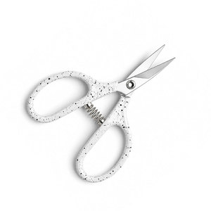 Ciseaux à cheveux en acier inoxydable avec manche blanc moucheté, lame tranchante, pour droitiers, taille moyenne, pliables, légers, outil de coupe - Product Image 2