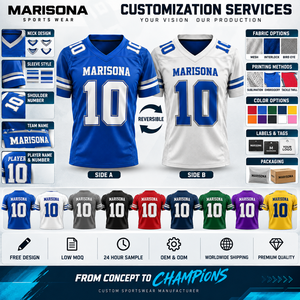Maillot de football américain personnalisé sublimé, réversible, léger, respirant, uniforme d'équipe double face, nom et numéro personnalisés - Product Image 4