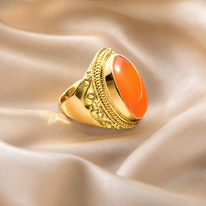 Anillo de Piedra Preciosa Cornalina Natural, Plata de Ley 925, Hecho a Mano, Estilo Vintage, para Mujer y Hombre, Joyería Boho, Regalo de Navidad - Product Image 1