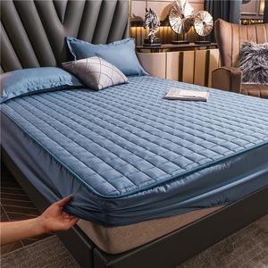 Quilted Woven <b>Bed</b> Protection <b>Pad</b> Plain Dyed Breathable Machine Washable All-Season Mattress Cover Hospital Adult 300tc 100% - Product Image 6