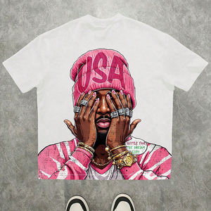 Street-style <b>Rapper</b> Graphic <b>T</b>-<b>Shirt</b> High-quality Digital Print Cotton Oversized Crew Neck Breathable Summer Men's <b>T</b>-<b>shirt</b> - Product Image 2