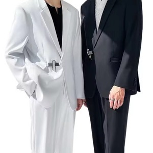 Veste de Costume Décontractée Homme LEDUO en Polyester Noir Coupe Ample Coupe-Vent Anti-Plis Style Américain Tissu Peigné Simple Boutonnage - Product Image 6