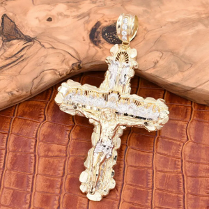 Colgante de Cruz Chapado en Oro Sólido de 18K con Piedras de Circonio, Amuleto Cristiano Religioso, Joyería de Moda Unisex - Product Image 4