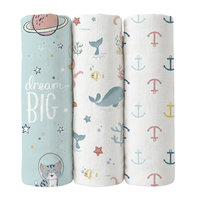 Couverture d'emmaillotage pour bébé en mousseline de coton biologique, serviette de bain à capuche, douce et respirante, pour nouveau-né, imprimée sur mesure, vente en gros, OEM