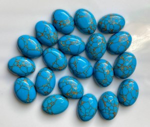 Turquesa azul natural cabujón ovalado, piedra preciosa para la fabricación de joyas, piedra pulida de alta calidad al por mayor - Product Image 6