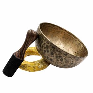 Cuenco tibetano clásico de latón del Himalaya diseñado para aliviar el estrés, práctica de mindfulness, estudio de yoga, sanación espiritual y vibración. - Product Image 5