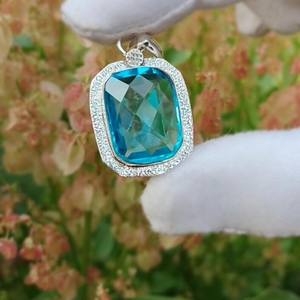 Pendentif émeraude fait main, pierre précieuse naturelle, bijoux en argent sterling, cadeau élégant pour femme, collier pour anniversaire - Product Image 3