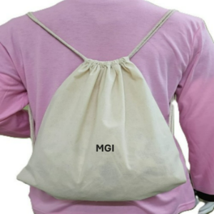 Eco-Friendly Waterproof Organic Cotton <b>Drawstring</b> <b>Backpack</b> Physiological Curve Back 23L Capacity Gym Travel Fashion Letter - Product Image 1