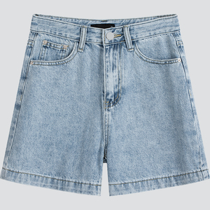 Shorts de Mezclilla de Alta Calidad para Mujer, con Cintura Alta, Detalles Artísticos en Paneles, Lavado Vintage, Corte Holgado - Product Image 5