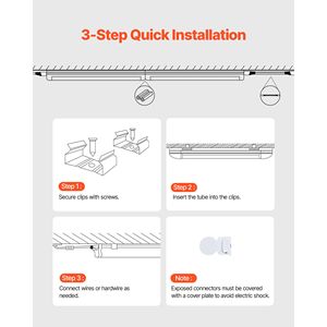 Lampada LED per Negozio, Confezione da 6, 4FT T5 Integrata, 2200lm 6500K, Collegabile, Tubo LED 18W con Interruttore ON/OFF, Corpo in PC - Product Image 5