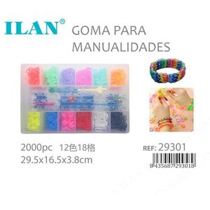 ILAN Elastici per Artigianato 2000 pezzi 12 Colori 18 Scomparti 29.5x16.5x3.8cm - Product Image 3