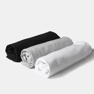 T-shirt à manches courtes en jersey de coton noir pour homme, col rond, coupe classique, décontracté, respirant, couleur unie, design simple - Product Image 5