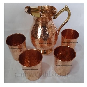 Luxury Hammered Copper Espresso <b>Cups</b> and Saucers <b>Set</b> of 4 - Elegant Metallic Rose Gold <b>Tea</b> <b>Set</b> with Brass Handles - Product Image 3