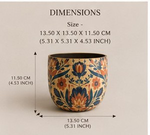 Modern Design Eco-Friendly Vintage Iron Planter Pot <b>Sticker</b> Enameled Handmade for Home and Garden Decoration - Product Image 2