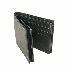 Castello Portefeuille en cuir souple à deux volets pour hommes Protection RFID Large compartiment ouvert court Polyester noir Expédition rapide - Product Image 4