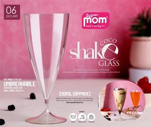 Anax – Lot de 6 gobelets réutilisables modernes en plastique transparent incassable de 230 ml pour fête et voyage - Product Image 1