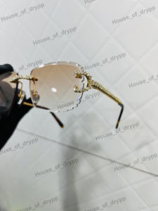 Gafas de sol cuadradas de lujo estilo hip hop unisex con montura sin borde, detalles de diamantes y moissanita en plata 925. - Product Image 3