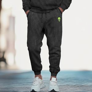 Embroidery Washed Sweatsuit <b>Set</b> Hoodie Jogger Soft Fleece Relaxed Fit Lounge Mens - Product Image 5