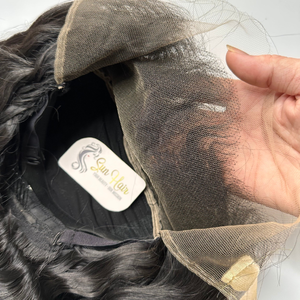 วิกผมลูกไม้ด้านหน้าเป็นลอนธรรมชาติพื้นผิวจากด้านหน้า13x4 HD แบบผูกปมเดียวต่อผมมนุษย์บริสุทธิ์100% - Product Image 4