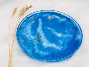Bandeja de Resina Irregular Hecha a Mano con Diseño de Patas, Textura de Mármol, Pequeño Plato Decorativo Sostenible para Servir, Decoración del Hogar Estilo Americano - Product Image 2