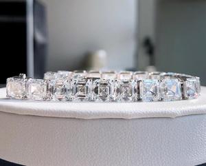 สร้อยข้อมือเทนนิสทรง Asscher Cut หรูหรา สง่างาม เหมาะเป็นของขวัญวันครบรอบสำหรับเธอ สวยงามอย่างประณีต - Product Image 1