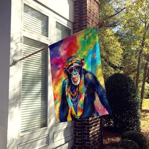 Hippie Animal chimpancé gran porche poste decorativo patio Banner Multicolor poliéster casa pared colgante ilustraciones Multicolor - Product Image 2