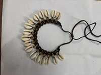 Collier artisanal vintage en coquillages de cauris, cordon en coton macramé, perles de pierre et de cristal, bracelet perlé réglable, style bohème tribal pour femme