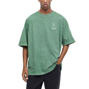 เสื้อยืดโอเวอร์ไซส์ผู้ชายทรงหลวมแฟชั่น ใส่สบายสำหรับฤดูร้อน ผ้าฝ้าย 100% สกรีนโลโก้ตามสั่ง - Product Image 5