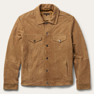 Chaqueta de Cuero Marrón Vintage de Invierno de Primera Calidad para Hombre, Chaqueta de Cuero de Piel de Oveja para el Frío Diario - Product Image 1