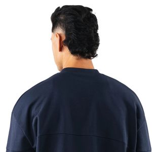 Sudadera de cuello redondo azul marino para hombre, de forro polar grueso, manga larga, informal, deportiva, para entrenamiento y uso diario. - Product Image 5