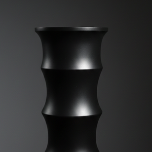 Vase à fleurs moderne en aluminium coulé noir mat, design bambou côtelé, vase pilier minimaliste moderne pour la décoration de la maison et du bureau - Product Image 4