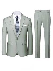 Luxury Accept Luxe Mens Burgundy Plum Slim Fit 2 Piece Suit Formal Business Wedding <b>Prom</b> Groom Dinner <b>Party</b> Tuxedo 100% Cotton - Product Image 1