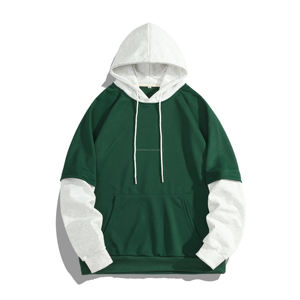 Usine directement en gros hommes Hoodies personnalisés épissage pull gaufrage impression fermeture éclair brodé Techniques pas cher - Product Image 3
