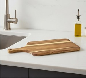Planche à découper rectangulaire en bois très vendue avec rayures claires et coins arrondis - Product Image 2