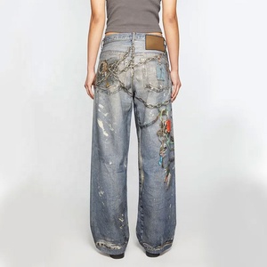 Biểu Tượng Tùy Chỉnh In <span class=keywords><strong>2025</strong></span> Baggy Nhìn Người Đàn Ông Quần Jean Quần Cotton Mới Làm Lỏng Phong Cách Thời Trang Nhìn Người Đàn Ông Baggy Quần - Product Image 3