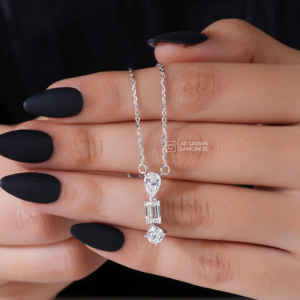 Pendentif de luxe en argent S925 avec moissanite taille ronde pour femme, qualité VS EF, trente pierres, deux carats, bijoux d'anniversaire de mariage - Product Image 3