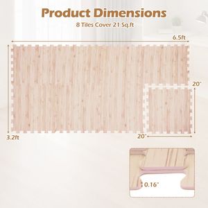 Dalles de sol en mousse EVA texture bois, lot de 8, revêtement de sol en plastique - Product Image 5