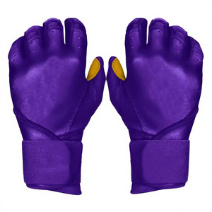 Guantes de cuero unisex morados de dedo completo, antideslizantes, con cierre de tirar para mayor calidez, agarre y comodidad - Product Image 1