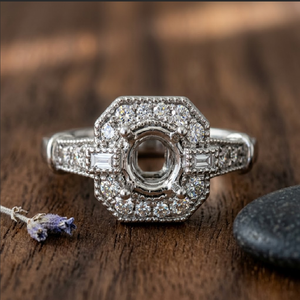 Fournisseur de Hong Kong – Meilleure Qualité – Bagues Semi-Montées Classiques en Or Blanc 18 carats avec Diamant Taille Brillant pour Fiançailles, Mariage et Fêtes - Product Image 1