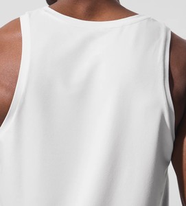 Débardeur côtelé pour homme de qualité supérieure, personnalisable avec logo, vente en gros, anti-humidité, respirant et écologique, tricoté blanc sans manches - Product Image 6