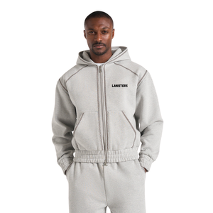 Conjunto Deportivo para Hombre, con Capucha y Cremallera Completa, Transpirable, Ecológico, Pantalones Anchos de Pierna Recta, Corte Regular, Bolsillos Laterales con Abertura, Dos Piezas, Venta al Por Mayor - Product Image 3