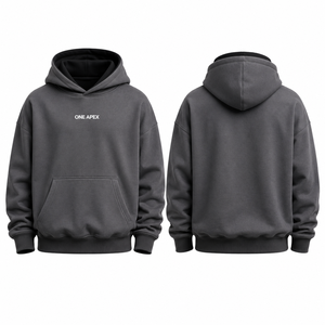 เสื้อฮู้ดดี้โอเวอร์ไซส์สีเทาชาร์โคลพรีเมียม ผ้าฟลีซหนานุ่ม สั่งผลิตได้ตามแบบ OEM ODM ขายส่ง เสื้อผ้าสตรีทแวร์ - Product Image 1
