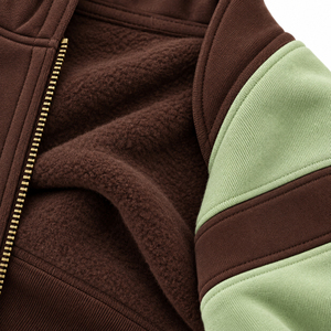 Cropped Full <b>Zip</b> <b>Hoodie</b> Fleece Polyester Knitted Sweatshirt <b>Zip</b>-Up Upper Winter Wear Unisex Soft <b>Pocket</b> - Product Image 5
