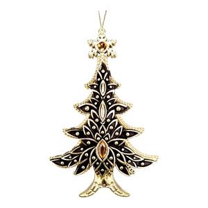 Décoration de Noël et du Nouvel An unique pour la maison, ornement de train 3D en acrylique plaqué or noir mat, emblème d'arbre, clé - Product Image 4