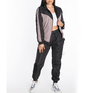 Ensemble coupe-vent imperméable personnalisable pour femme, motif uni, survêtement deux pièces 100 % nylon, hiver, grandes tailles, prix abordable - Product Image 2