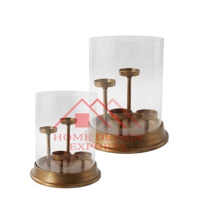 Portavelas de Metal de aluminio fundido vela huracán precio al por mayor hogar interior Vela decorativa vidrio Hurricanee - Product Image 1