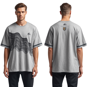 เสื้อยืดทรงหลวมสำหรับผู้ชายรุ่นใหม่ ดีไซน์ไหล่ตก พร้อมลายพิมพ์ Arctic Wave Puff Print สุดเท่ ด้วยสไตล์ลำลองระดับพรีเมียม - Product Image 2
