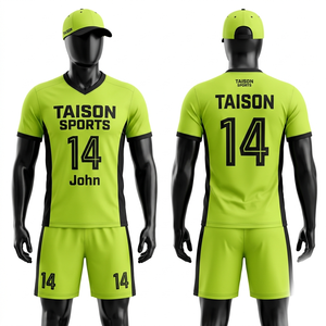 Premium 180 GSM Polyester Volleyball Uniform <b>Lime</b> Green Black Side Panels Sublimation Custom Logo Team Set - Product Image 1