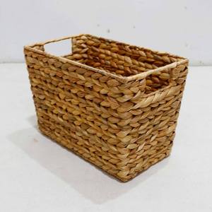 Water Hyacinth Rustic <b>Foldable</b> Storage <b>Basket</b> Multifunctional Room Storage Container for Kitchen Dining Home Decoration - Product Image 5