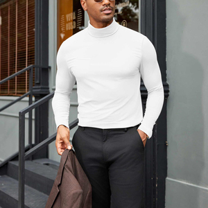 Pull élégant pour homme à col roulé en coton et polyester, tricot de luxe pour l'été, idéal pour les tenues décontractées ou professionnelles, chemise douce haut de gamme pour homme - Product Image 2